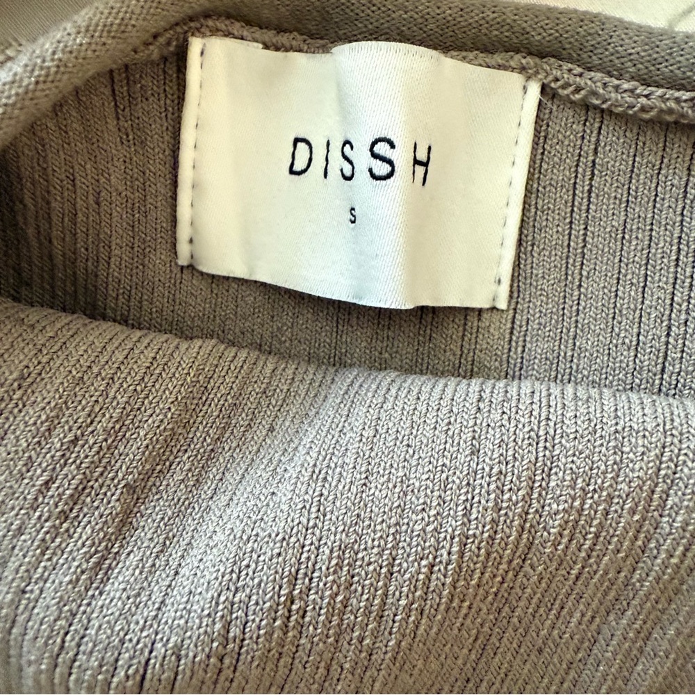 DISSH Olive Ribbed Halter Tank Top - Picture 4 of 4